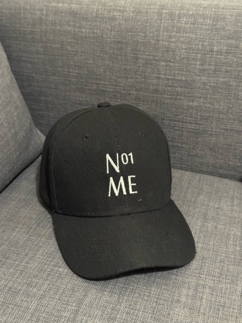 No1 Me Black Embroidered Baseball Cap